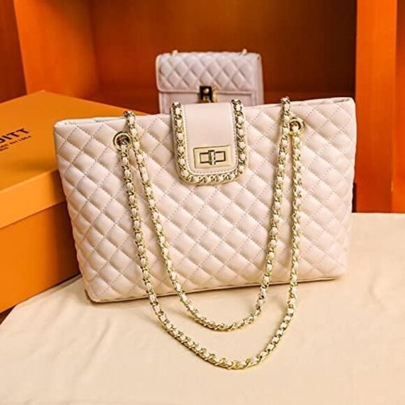 Premium Quilted Tote Handbag for Women - Adjustable Straps, 2 Sizes Available - Picture 8 of 8